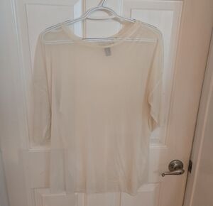 Forever 21 Sheer Short-Sleeve Crewneck Top - Ivory